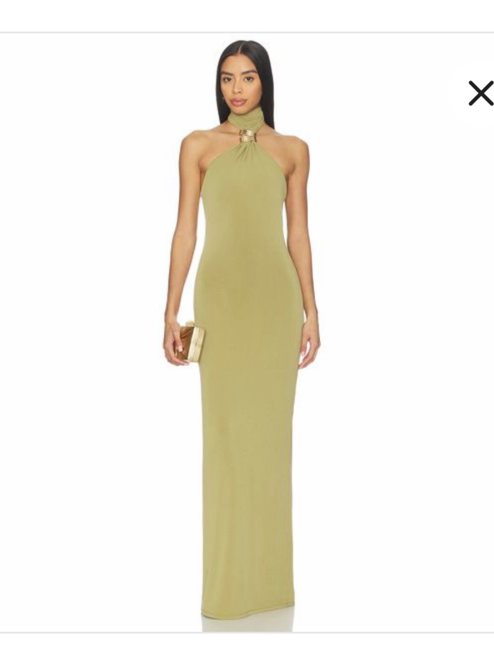Beila Maxi Dress in Olive Green